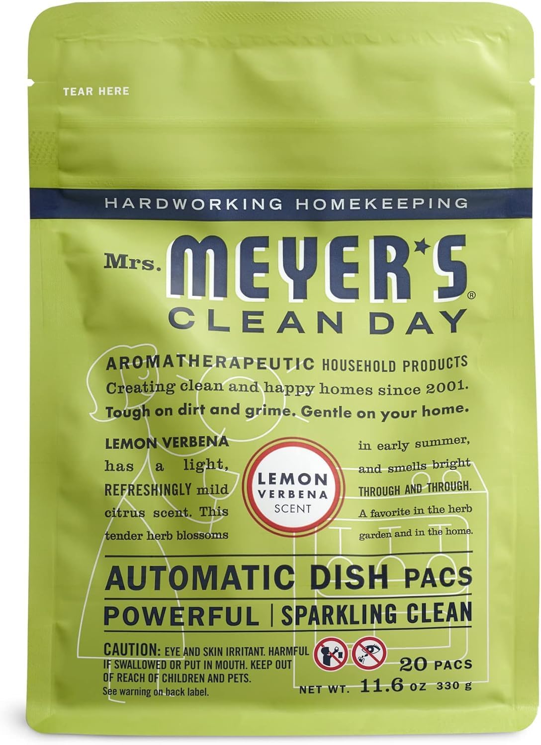 Automatic Dishwasher Pods, Lemon Verbena, 20 Count
