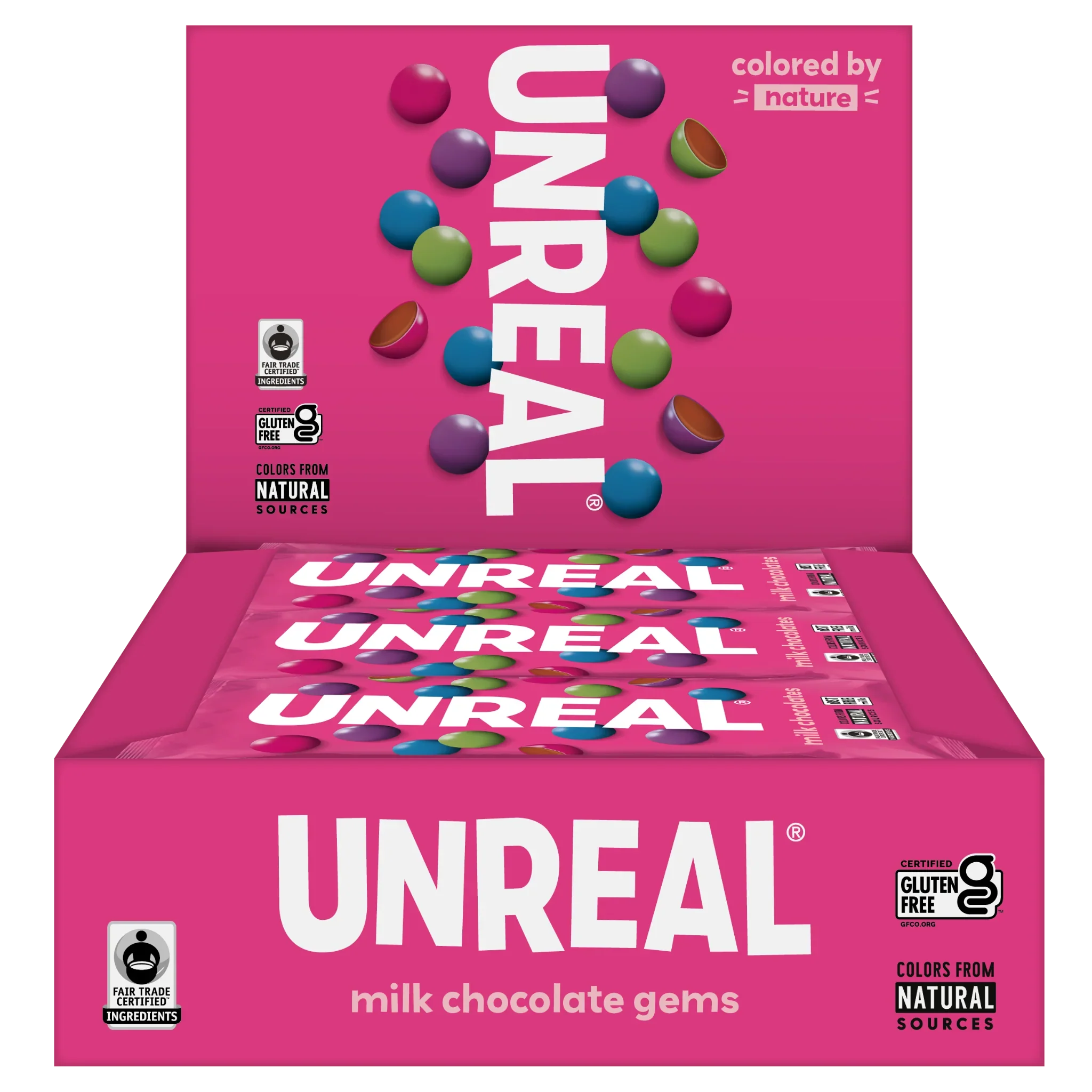 UNREAL Milk Chocolate Gems, 5 oz Pack of 12