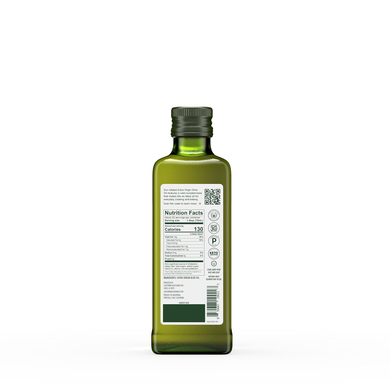 California Olive Ranch, Global Blend Mild Extra Virgin Olive Oil, 500mL