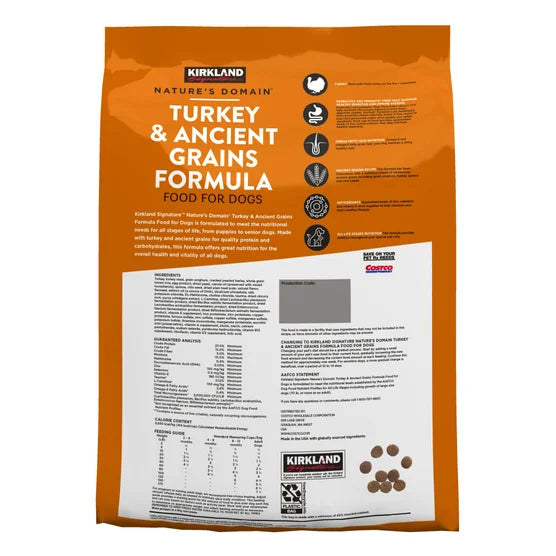 Kirkland Signature Nature's Domain Turkey and Ancient Grains Dog Food, 25 lbs