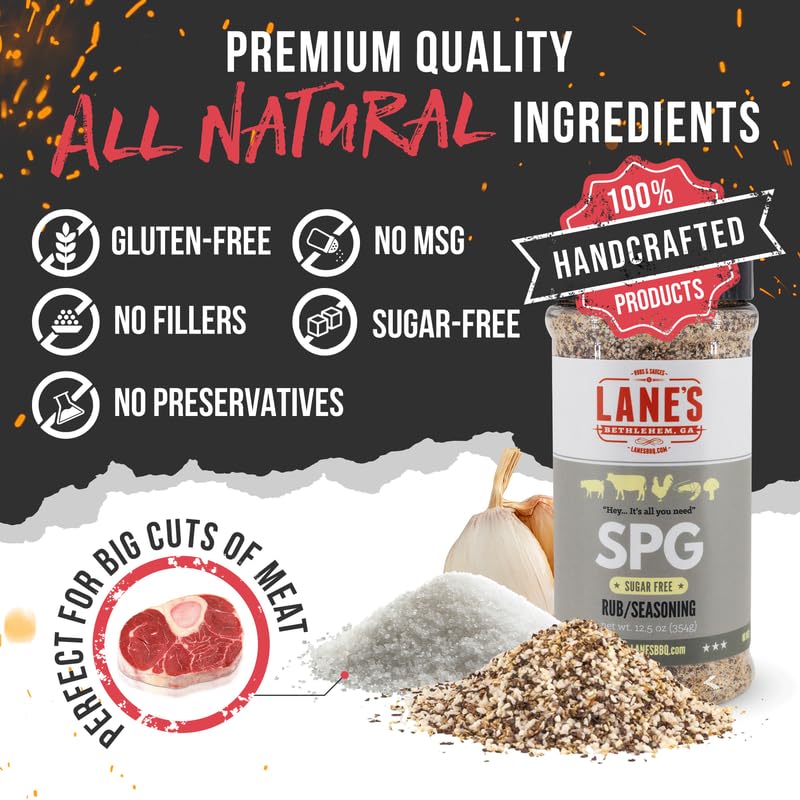 Natural Coarse Ground Salt Pepper Garlic Seasoning for Any Types of Dishes, Classic Bold Flavor, No MSG, No Preservatives, Gluten-Free, Made in USA, 12 Oz