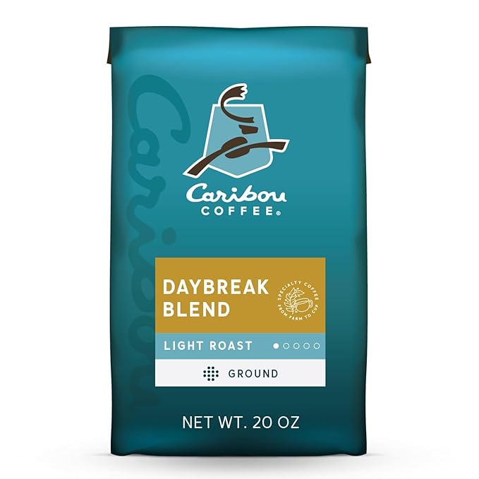 Caribou Coffee, Light Roast Ground Coffee - Daybreak Morning Blend 20 Ounce Bag (1 pack)