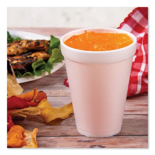 Dart® Foam Drink Cups, 12-oz., 1000 White Cups (12J12)