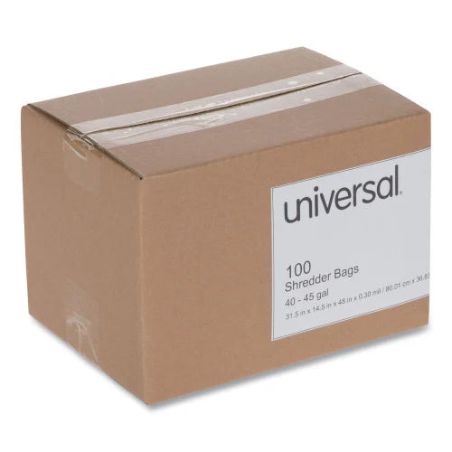 Universal High-Density Shredder Bags, 40-45 gal Capacity, 100/Box (UNV35946)