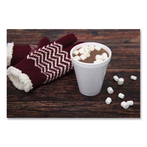 Dart Foam Drink Cups, 12 oz, Squat, White, 1,000/Carton (12J16)