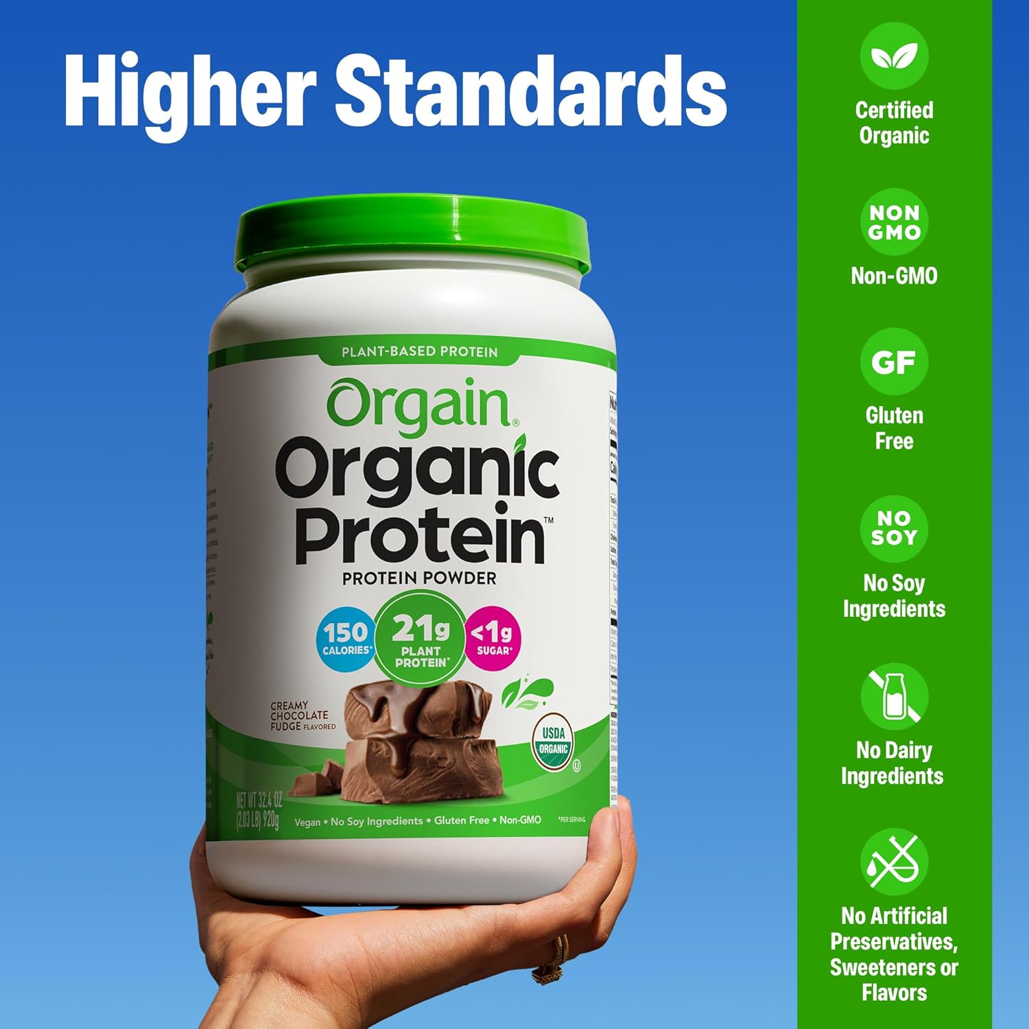 Orgain Organic Vegan Protein Powder, Creamy Chocolate Fudge (Pack of 2) 2lb & 1lb