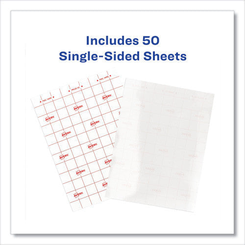 Avery Clear Self-Adhesive Laminating Sheets, 3 mil, 9" x 12", Matte Clear, 50/Box (73601)