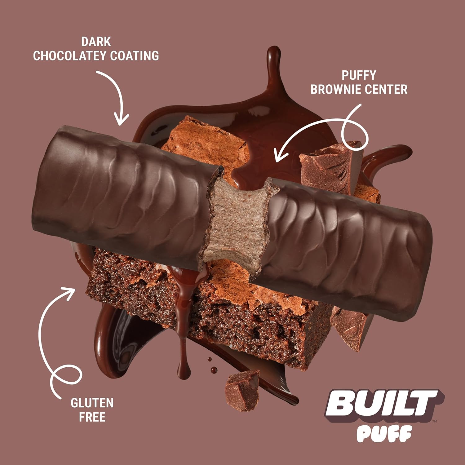 BUILT Bar Puff Protein Bars - Brownie Batter 12 Count