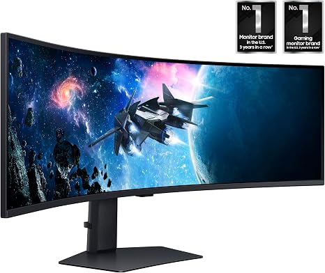 Samsung 49” Odyssey G9 Series DQHD 1000R Curved Gaming Monitor, 1ms(GtG), VESA DisplayHDR 1000, 240Hz, AMD FreeSync Premium Pro, Height Adjustable Stand, Ultrawide Screen, LS49CG954ENXZA, 2024 | 240Hz