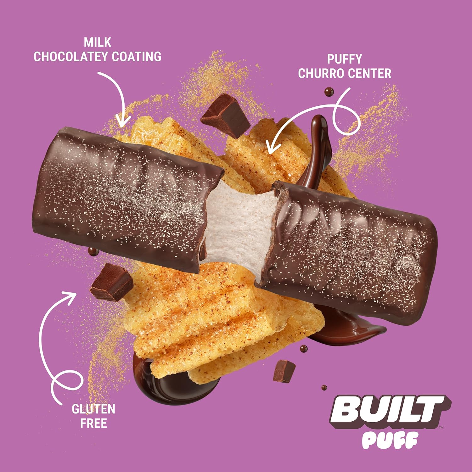 BUILT Bar Puff Protein Bars - Churro - 12 Count